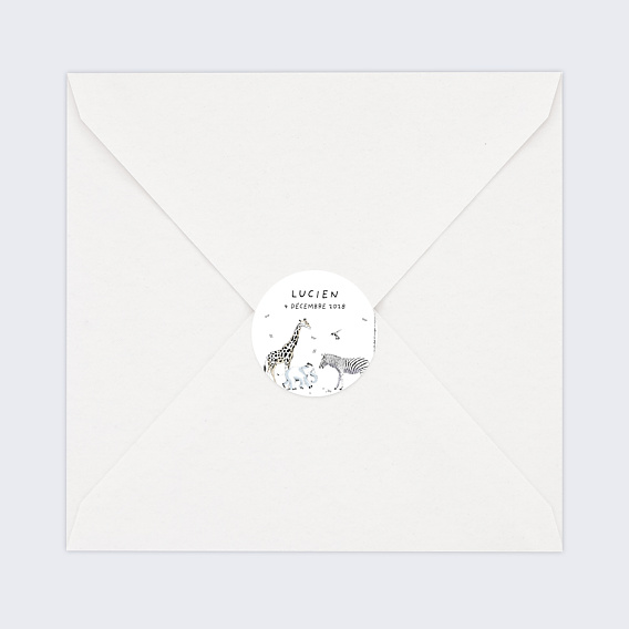 Sticker naissance Animaux Sauvages Après 4