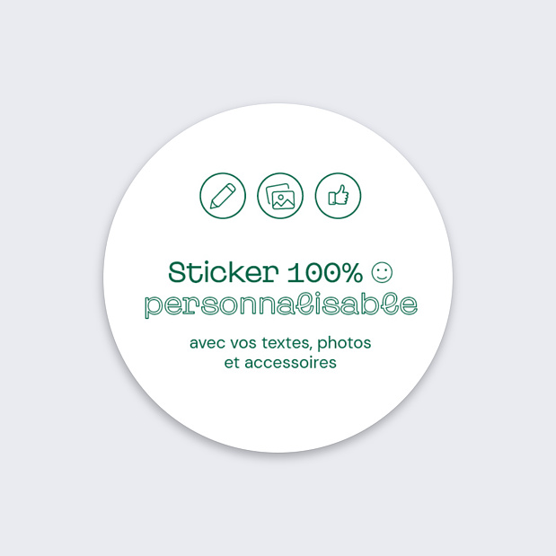 Sticker Naissance 100% Personnalisable Recto