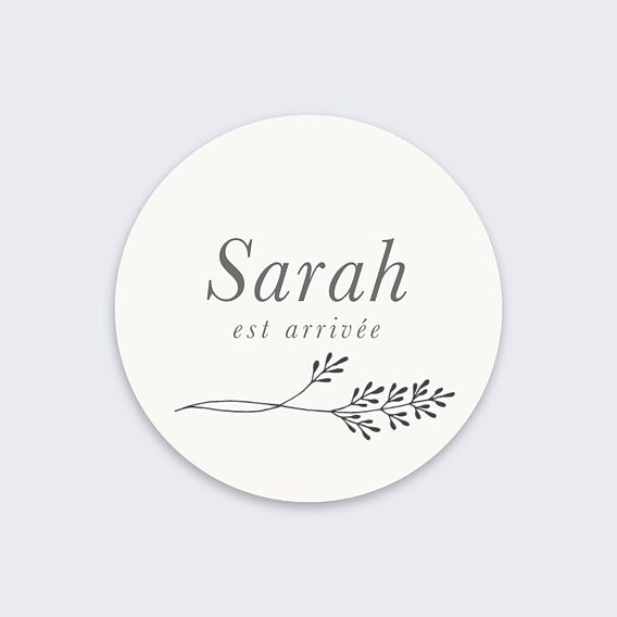 Sticker naissance Liseré Fleuri Recto