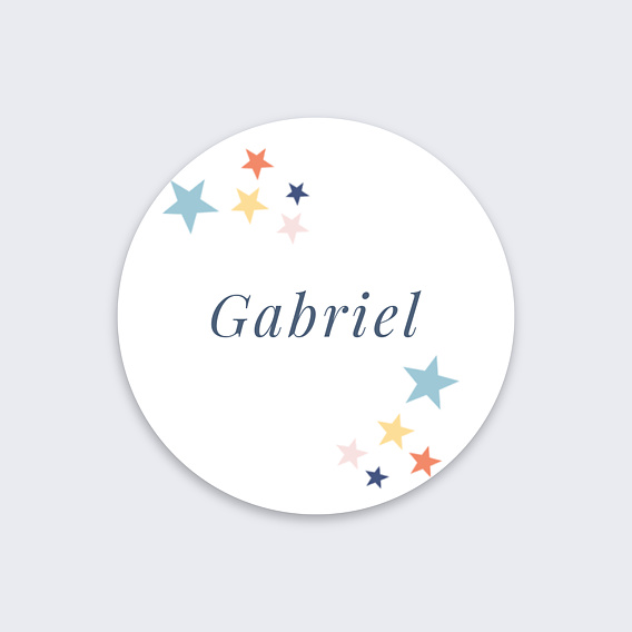 Sticker naissance Petites Étoiles Recto