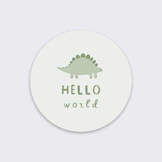 Sticker Naissance Petit Dinosaure