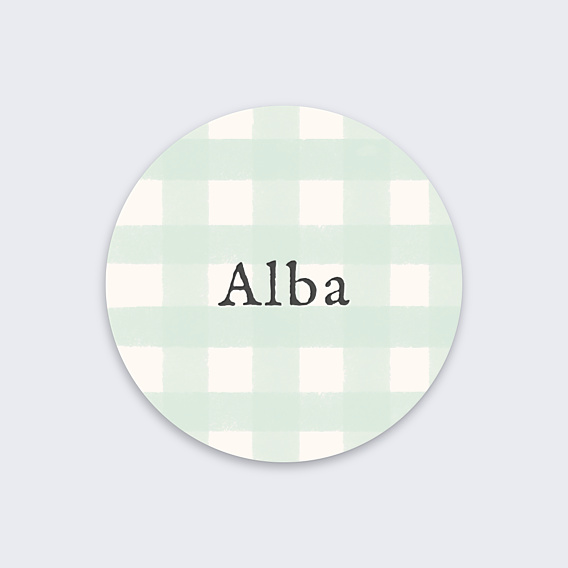 Sticker Naissance Vichy Vert