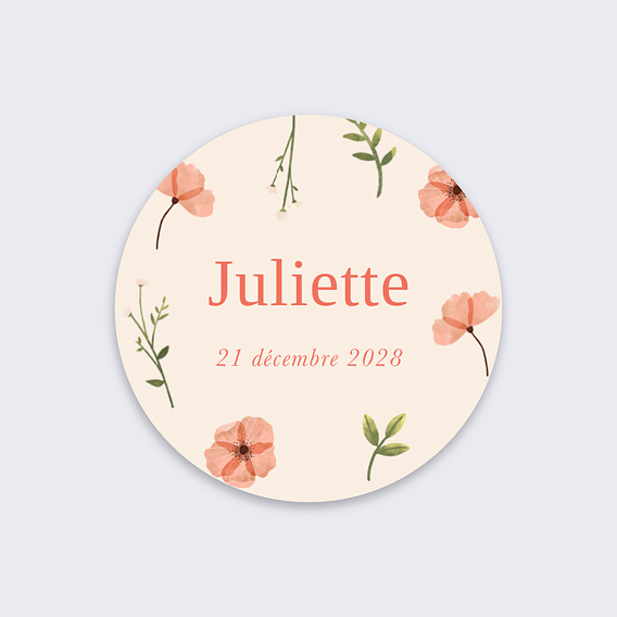 Sticker Naissance Fleurs