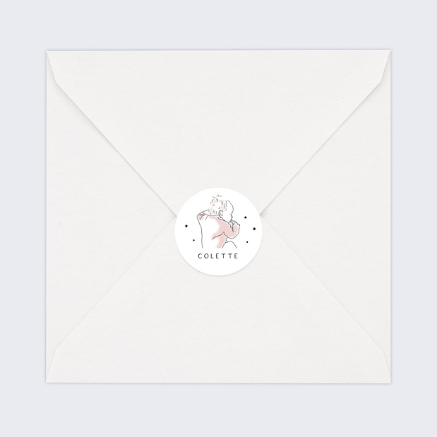 Sticker Naissance Illustration Fille