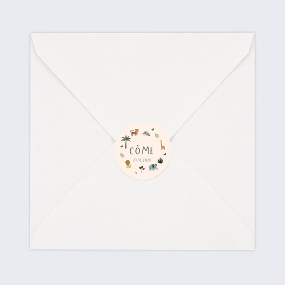 Sticker naissance Animaux de la Jungle Après 4