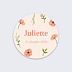 Sticker naissance Fleurs Recto