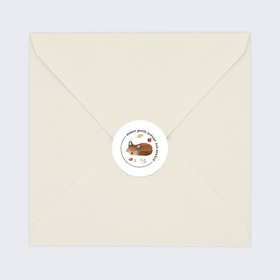 Sticker Naissance frise renard