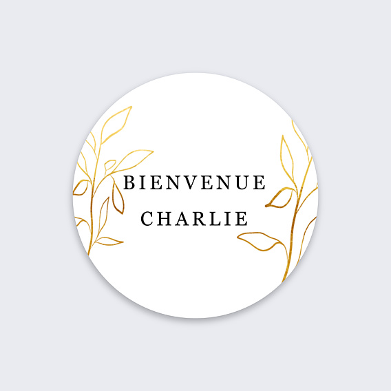 Sticker naissance Feuillage Délicat Recto