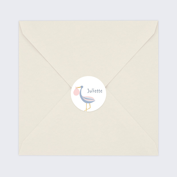 Sticker Naissance Jolie Cigogne