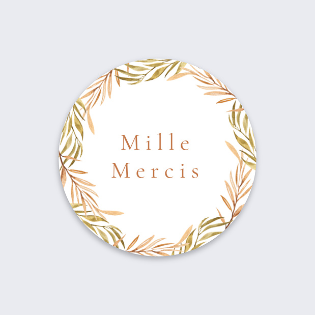 Sticker Naissance Couronne Tropicale Recto