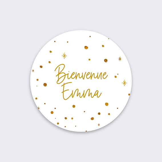 Sticker Naissance Golden Dots