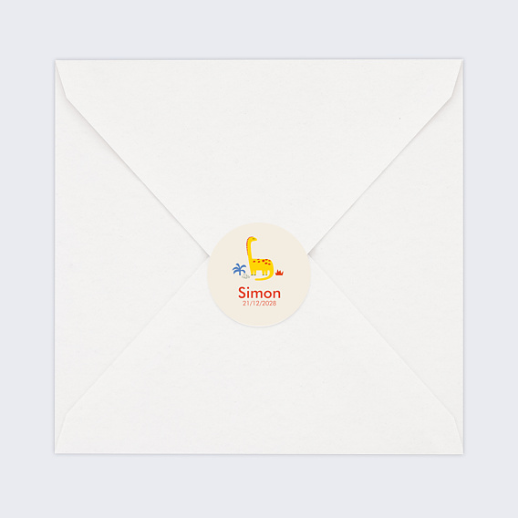 Sticker naissance Dinosaure Jaune Après 4