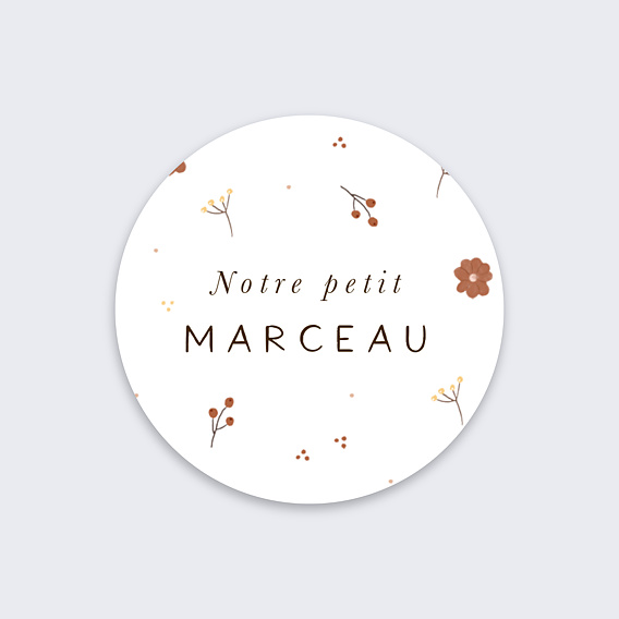 Sticker naissance Renardeau Recto