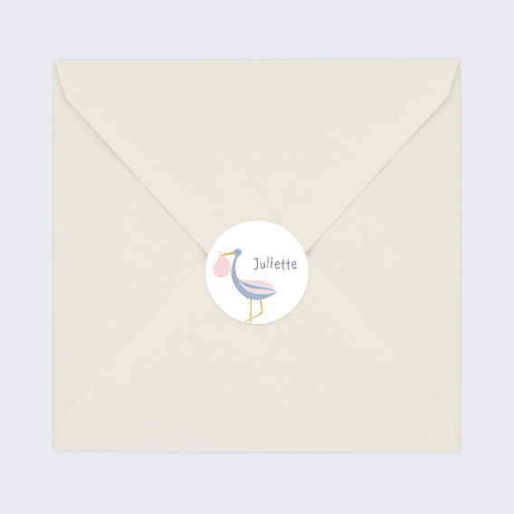 Sticker Naissance Jolie Cigogne