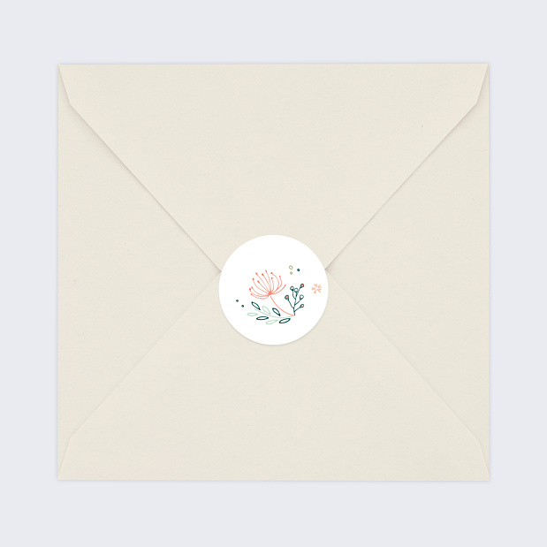 Sticker Naissance Couronne de Fleurs