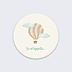 Sticker Naissance Montgolfière Vintage