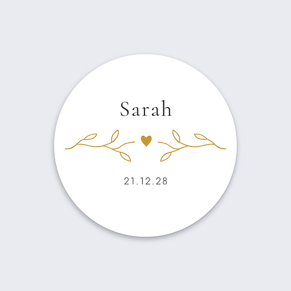 Sticker Naissance Couronne Petit Coeur