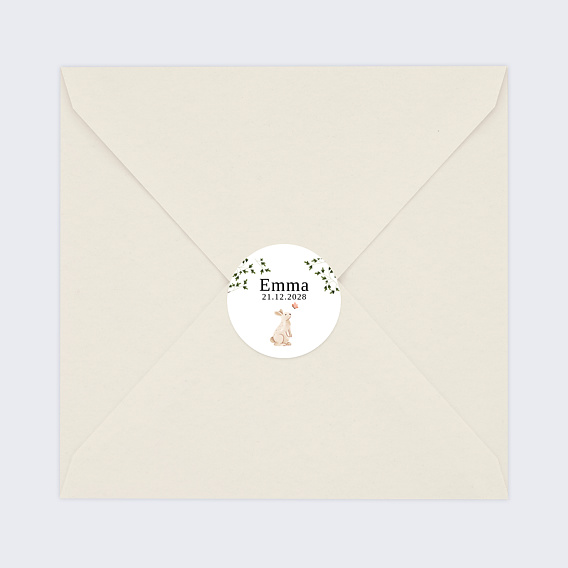 Sticker naissance Lapin de la forêt Après 4