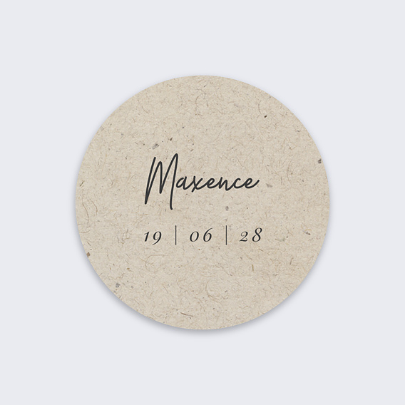 Sticker naissance Esprit Chiné Recto