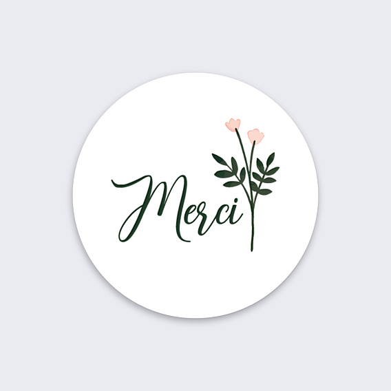 Sticker Naissance Merci Fleurie