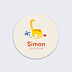 Sticker Naissance Dinosaure Jaune
