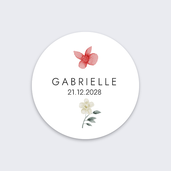 Sticker Naissance Printemps fleurie