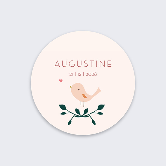 Sticker naissance Augustine Recto