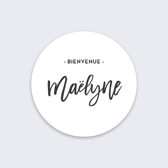 Sticker naissance Belles Lettres Recto