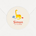 Sticker naissance Dinosaure Jaune