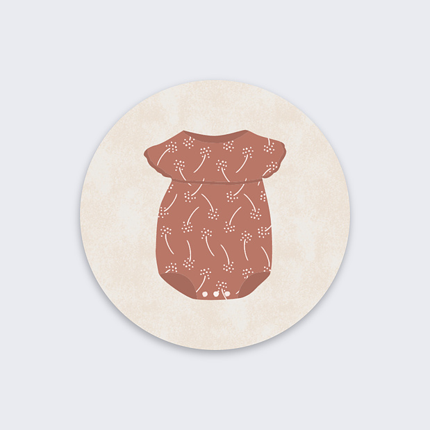 Sticker Naissance Petits Vêtements Fille Recto