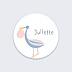 Sticker Naissance Jolie Cigogne