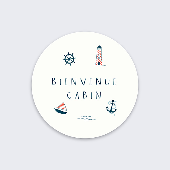 Sticker Naissance Motif Marin