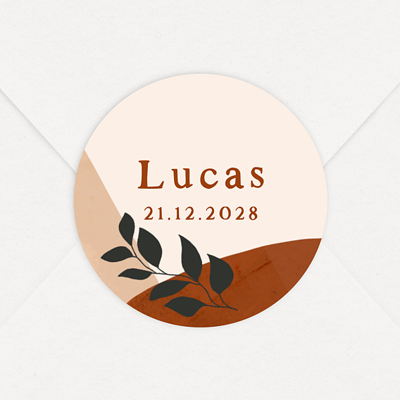 Sticker naissance Terracotta