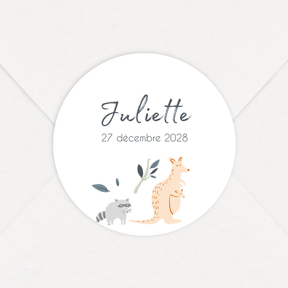 Sticker naissance Wild Animals