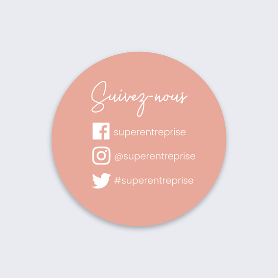 Sticker professionnel Suivez nous Recto