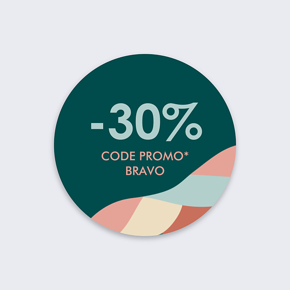 Sticker professionnel Code Promo Recto