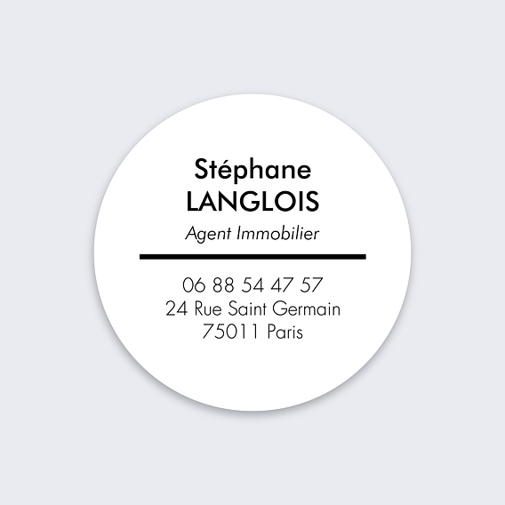 Sticker professionnel Coordonnées Recto