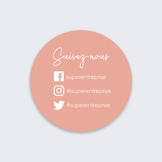 Sticker professionnel Suivez nous Recto