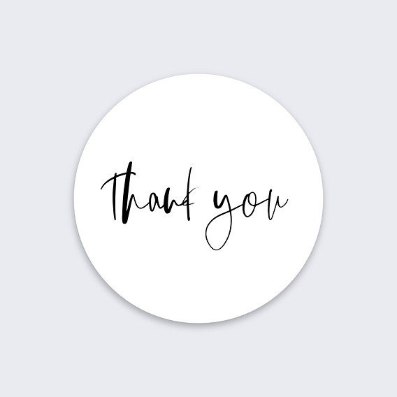 Sticker professionnel Thank you Calligraphie Recto