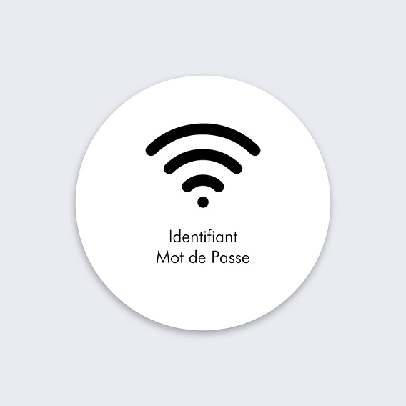 Sticker professionnel Wifi Identifiants Recto