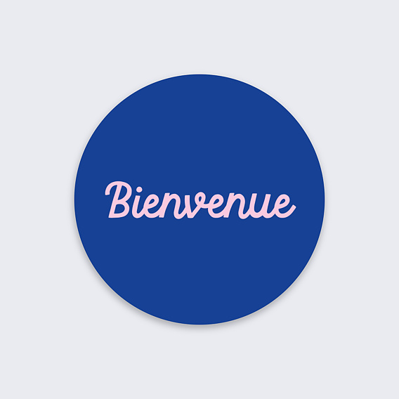 Sticker Professionnel Bienvenue Bicolore