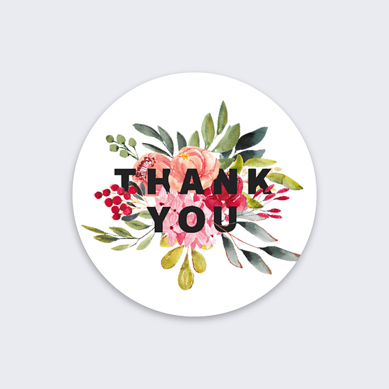 Sticker professionnel Merci Floral Recto