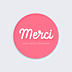 Sticker Professionnel Merci Rose