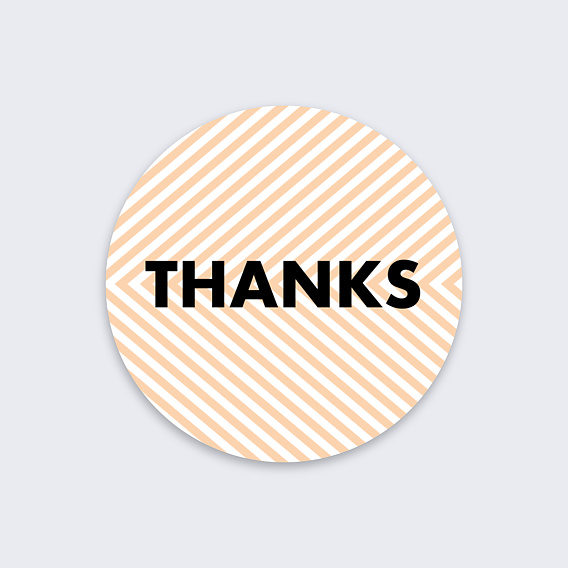Sticker professionnel Merci Hachures Recto