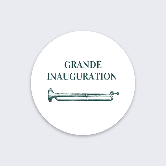 Sticker professionnel Inauguration Badinage Recto