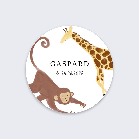 Stickers baptême Couronne jungle