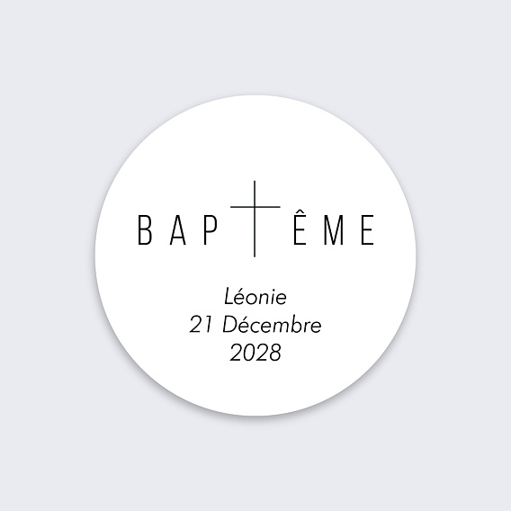 Stickers baptême Croix Minimaliste