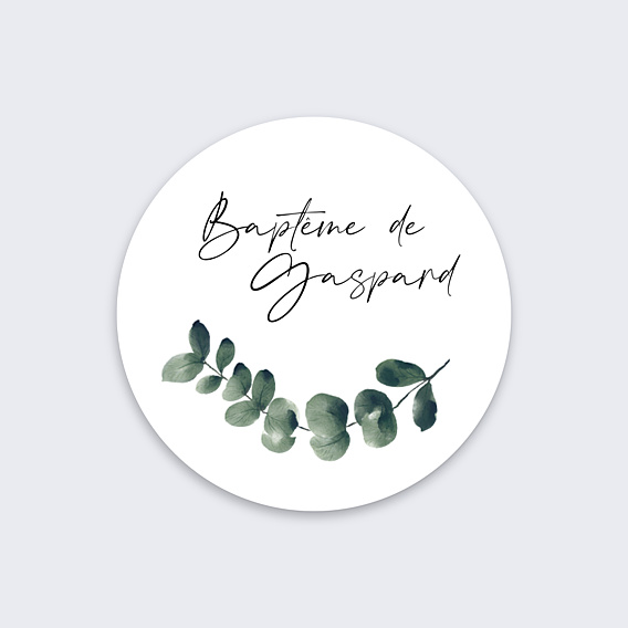Stickers Baptême Branche d'Eucalyptus