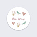 Stickers baptême Princesse pastelle