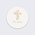 Stickers baptême Croix Fleurie